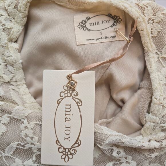 AF Mia Joy Cream Lace Sandy Dress Turtledove Joyfolie Little Girl Sz 5 NWT Boho - Picture 9 of 10